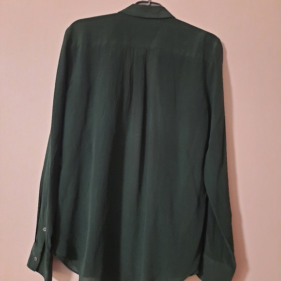 Dark Green zara button blouse M - Picture 4 of 4